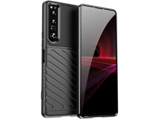 Sony Xperia 1 IV SpaceCase Stripes Impact-Resistant Hülle schwarz