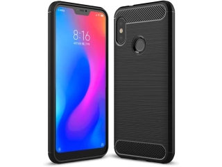 Xiaomi Mi A2 Lite Carbon Gummi Hülle TPU Case schwarz