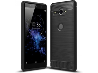 Sony Xperia XZ2 Compact Carbon Gummi Hülle TPU Case schwarz