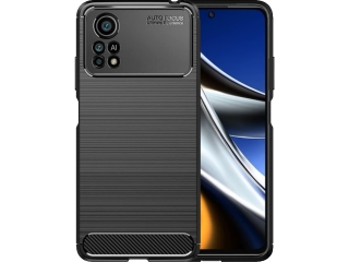 Xiaomi Poco X4 Pro 5G Carbon Gummi Hülle TPU Case schwarz