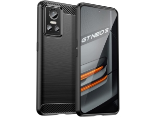Realme GT Neo 3 Carbon Gummi Hülle TPU Case schwarz