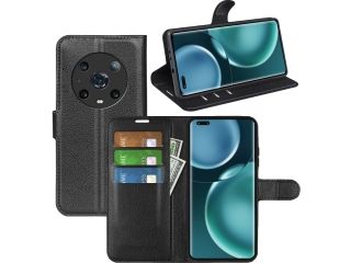 Honor Magic4 Pro Lederhülle Portemonnaie Karten Etui schwarz