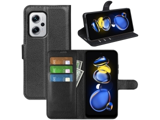 Xiaomi Poco X4 GT Lederhülle Portemonnaie Karten Etui schwarz