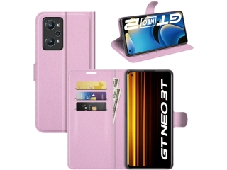 Realme GT Neo 3T Lederhülle Portemonnaie Karten Etui rosa