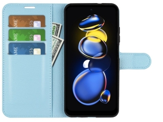 Xiaomi Poco X4 GT Lederhülle Portemonnaie Karten Etui hellblau