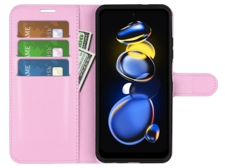 Xiaomi Poco X4 GT Lederhülle Portemonnaie Karten Etui rosa