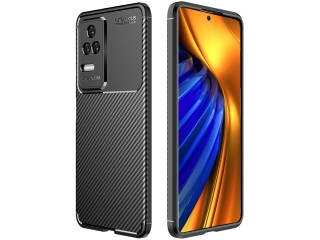 Xiaomi Poco F4 Carbon Design Hülle TPU Case flexibel schwarz