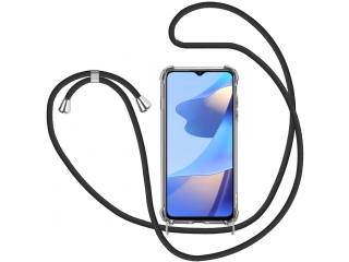 Oppo A54s Handykette Necklace Hülle Gummi transparent