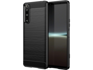 Sony Xperia 5 IV Carbon Gummi Hülle TPU Case schwarz