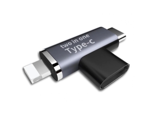USB-C auf USB-C & Lightning 2-Fach Charge & Data Adapter