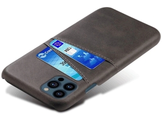 CardCaddy Apple iPhone 14 Pro Leder Backcase mit Kartenfächern schwarz