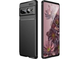 Google Pixel 7 Pro Carbon Design Hülle TPU Case flexibel schwarz