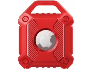 Apple Airtag Rugged Armor wasserdichtes Case mit Anhänger rot
