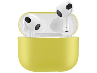 Apple AirPods (2021) Liquid Silikon Case Hülle gelb