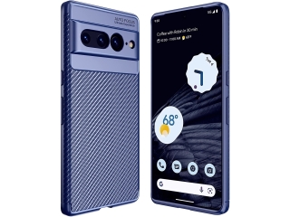 Google Pixel 7 Pro Carbon Design Hülle TPU Case flexibel blau