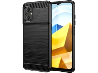 Xiaomi Poco M5 Carbon Gummi Hülle TPU Case schwarz