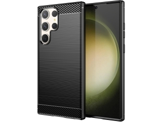 Samsung Galaxy S23 Ultra Carbon Gummi Hülle TPU Case schwarz