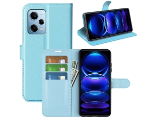 Xiaomi Poco X5 5G Lederhülle Portemonnaie Karten Etui hellblau