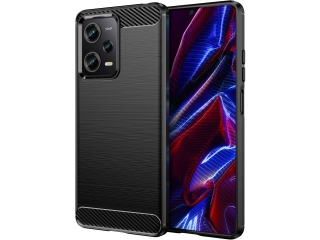 Xiaomi Poco X5 5G Carbon Gummi Hülle TPU Case schwarz