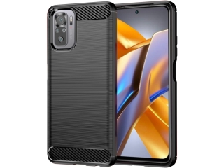 Xiaomi Poco M5s Carbon Gummi Hülle TPU Case schwarz