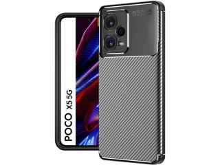 Xiaomi Poco X5 5G Carbon Design Hülle TPU Case flexibel schwarz