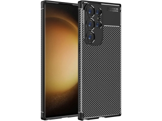Samsung Galaxy S23 Ultra Carbon Design Hülle TPU Case flexibel schwarz