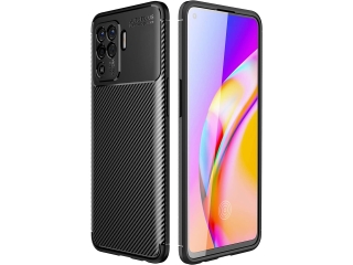 Oppo A94 4G Carbon Design Hülle TPU Case flexibel schwarz