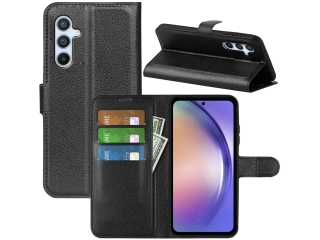 Samsung Galaxy A54 5G Lederhülle Portemonnaie Karten Etui schwarz