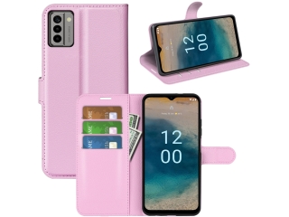 Nokia G22 Lederhülle Portemonnaie Karten Etui rosa
