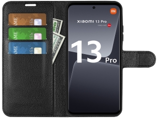 Xiaomi 13 Pro Lederhülle Portemonnaie Karten Etui schwarz