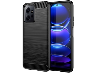 Xiaomi Redmi Note 12 4G Carbon Gummi Hülle TPU Case schwarz