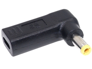 USB-C DC 5.5 x 2.5mm Notebook 90-Grad Netzteil Adapter 65W 19.5V