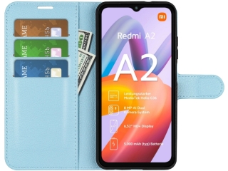 Xiaomi Redmi A2 Lederhülle Portemonnaie Karten Etui hellblau