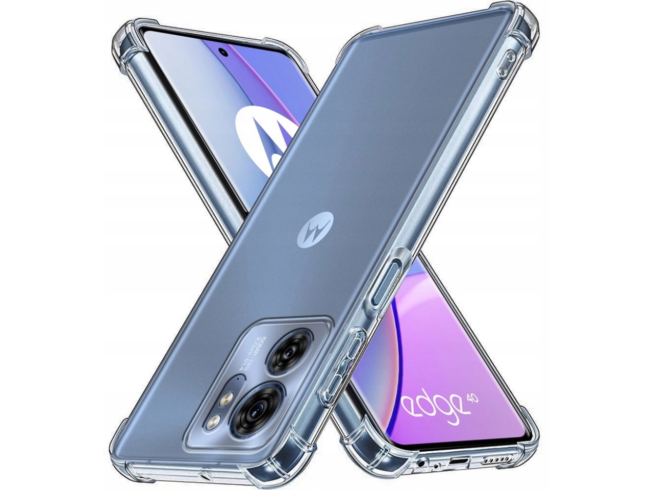 SEAHAI Handyhülle Für Motorola Edge 40 Neo – Bunt, Transparent, Schlank & Stoßfest Mit Farbverlauf (Rosa/Gold)