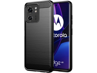 Motorola Edge 40 Carbon Gummi Hülle TPU Case schwarz