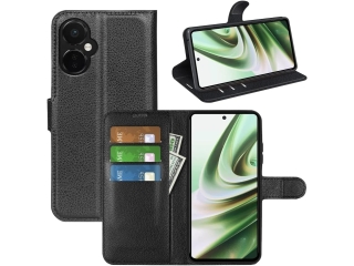 OnePlus Nord CE 3 Lite Lederhülle Portemonnaie Karten Etui schwarz