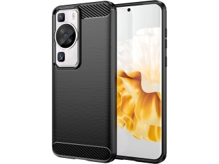 Huawei P60 Pro Carbon Gummi Hülle TPU Case schwarz