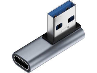 USB-A auf USB-C 90 Grad Winkel nach links flach Adapter (male/female)
