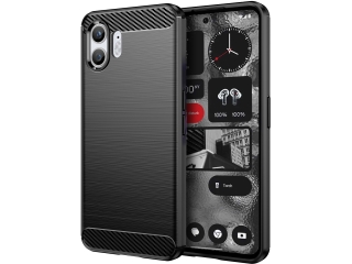 Nothing Phone (2) Carbon Gummi Hülle TPU Case schwarz