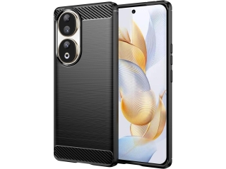 Honor 90 Carbon Gummi Hülle TPU Case schwarz