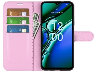 Nokia G42 Lederhülle Portemonnaie Karten Etui rosa