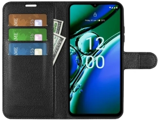 Nokia G42 Lederhülle Portemonnaie Karten Etui schwarz