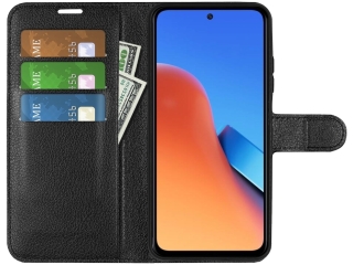 Xiaomi Redmi 12 Lederhülle Portemonnaie Karten Etui schwarz