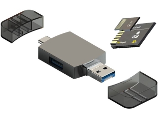 6-in-1 OTG USB-C USB-A Lightning zu MicroSD, SD Cardreader Adapter