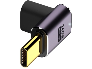USB-C 90-degree Angle Adapter Down/Up USB4 40 Gbit/s 240W male/female