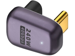 USB-C 180-degree U-Form U-Turn Adapter USB4 40 Gbit/s 240W