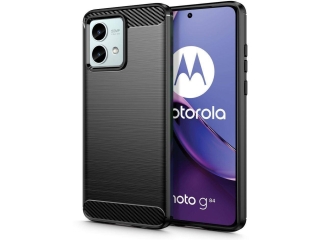 Motorola Moto G84 5G Carbon Gummi Hülle TPU Case schwarz