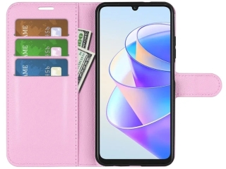 Honor X7a Lederhülle Portemonnaie Karten Etui rosa