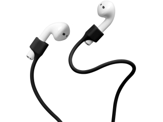 Magnetisches Silikon Umhängeband für Apple AirPods schwarz