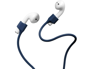 Magnetisches Silikon Umhängeband für Apple AirPods navyblau